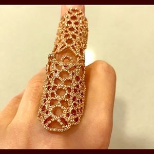 BCBG rose gold finger ring